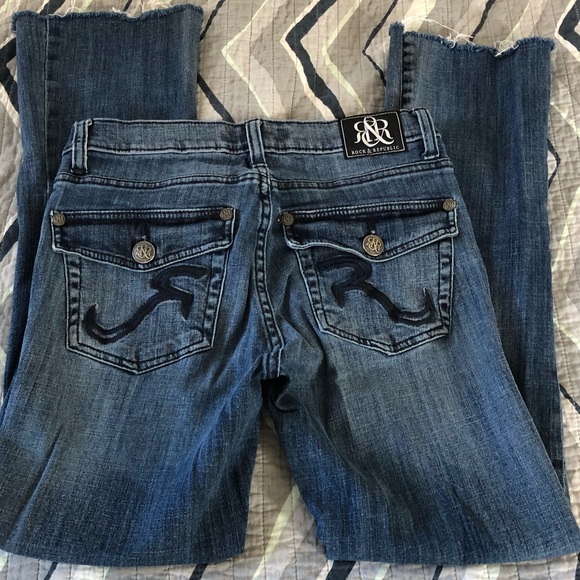 Rock & Republic raw hem jeans 👖 Size 6 - Picture 3 of 6